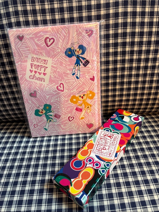 Coach Other - Coach Poppy Chan Pink Illustrated Notebook with poppy pencil set